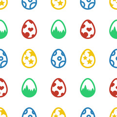 Seamless pattern of Easter eggs icon holiday background