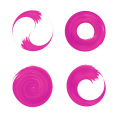 Set of pink round element for design