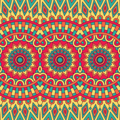Ethnic floral seamless pattern