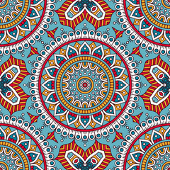 Ethnic floral seamless pattern