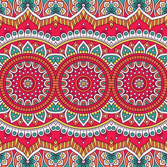 Ethnic floral seamless pattern
