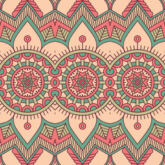 Ethnic floral seamless pattern