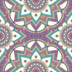 Ethnic floral seamless pattern
