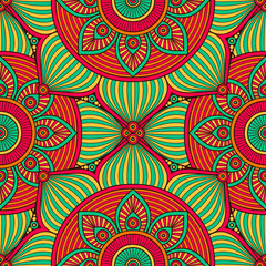 Ethnic floral seamless pattern