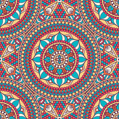 Fototapeta premium Ethnic floral seamless pattern