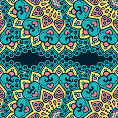 Ethnic floral seamless pattern