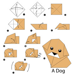 step by step instructions how to make origami dog.