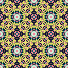 Ethnic floral seamless pattern