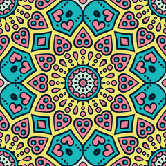 Ethnic floral seamless pattern