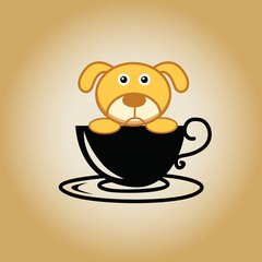 Dog logo coffee vector.