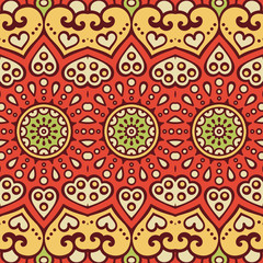 Ethnic floral seamless pattern
