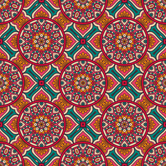 Ethnic floral seamless pattern