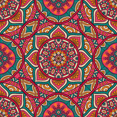 Ethnic floral seamless pattern