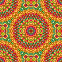 Fototapeta premium Ethnic floral seamless pattern