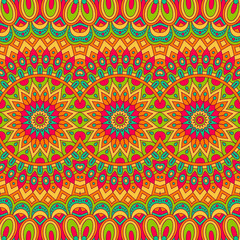 Ethnic floral seamless pattern