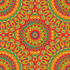 Ethnic floral seamless pattern