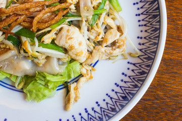 Stir fried Chicken Noodles and egg