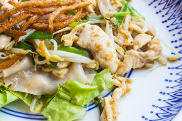 Stir fried Chicken Noodles and egg