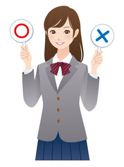 女子高生　マルバツ回答