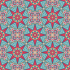 Ethnic floral seamless pattern