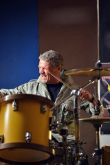 Musician playing drums