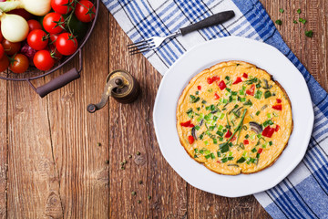 Delicious omelette with vegetables