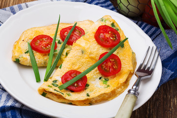 Delicious omelette with vegetables