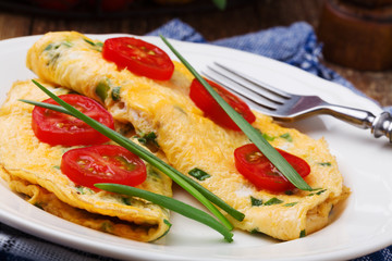 Delicious omelette with vegetables