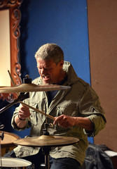 Musician playing drums