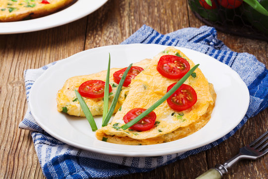 Delicious omelette with vegetables