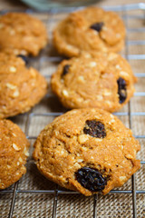 Oatmeal raisin cookies, homemade.