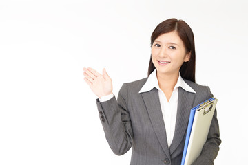 案内するビジネスウーマン