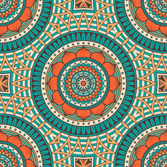 Ethnic floral seamless pattern