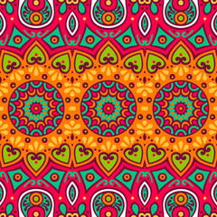 Ethnic floral seamless pattern