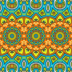 Ethnic floral seamless pattern