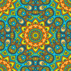Fototapeta premium Ethnic floral seamless pattern