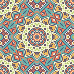 Fototapeta premium Ethnic floral seamless pattern