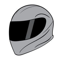 Gray crash helmet