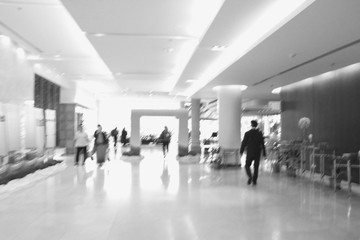 Blur of business Conference in the conference hall. Black and wh