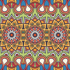Ethnic floral seamless pattern