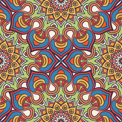 Ethnic floral seamless pattern