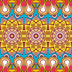 Ethnic floral seamless pattern