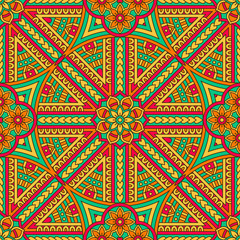 Ethnic floral seamless pattern