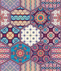 Ethnic floral seamless pattern