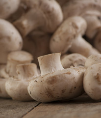 Fresh whole white button mushrooms