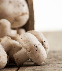 Fresh whole white button mushrooms