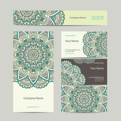 Business card. Vintage decorative elements.