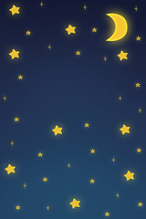Obraz na płótnie Canvas Creative Illustration and Innovative Art: Under the Starry Night! Realistic Fantastic Cartoon Style Artwork Scene, Wallpaper, Story Background, Card Design 