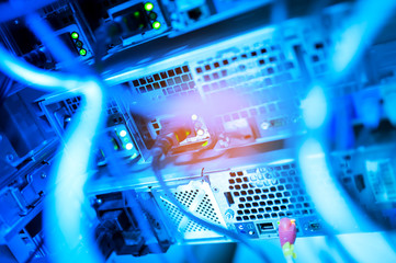 Fototapeta premium Core switch technology in network room place