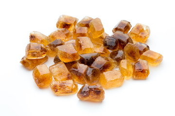 Large caramelized sugar on a white background.
